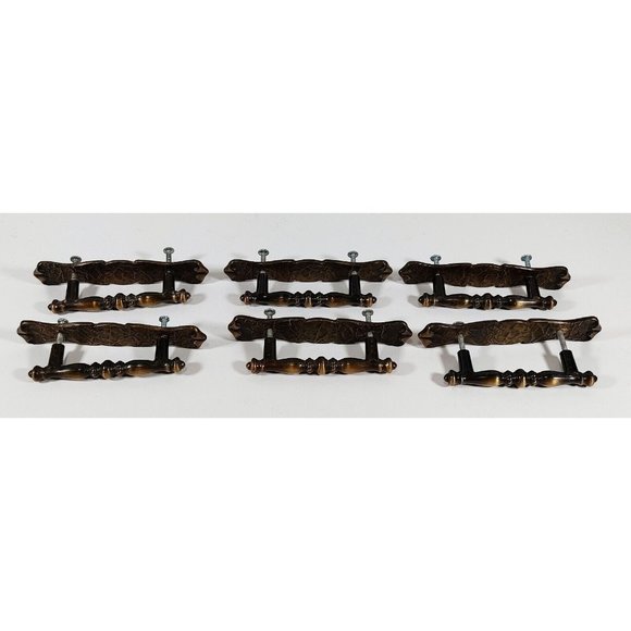 Amerock Carriage House Handle Cabinet Drawer Pulls Back Plates Vintage Lot of 6 - Picture 1 of 4